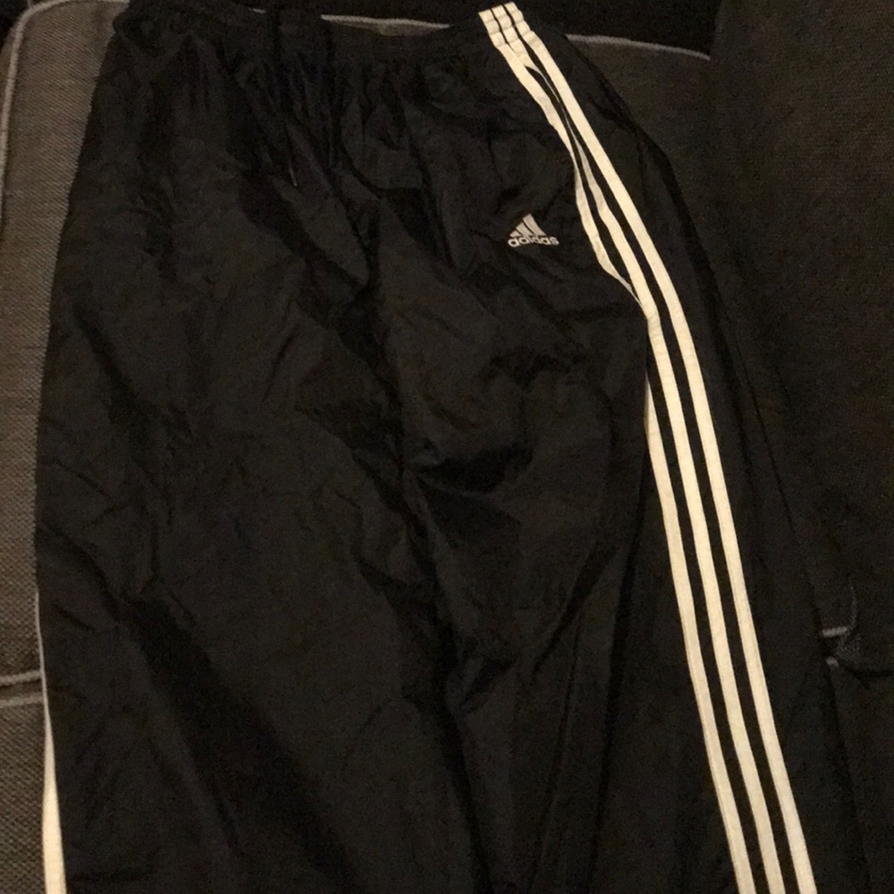 Water resistant pants with stripe down sides